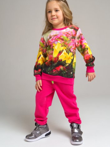 Розовые брюки для девочки PlayToday 12222183, вид 2
