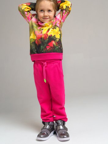 Розовые брюки для девочки PlayToday 12222183, вид 4