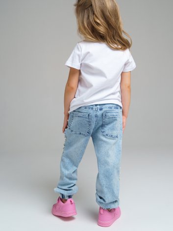 Голубые брюки джинсовые для девочки PlayToday 12222203, вид 3