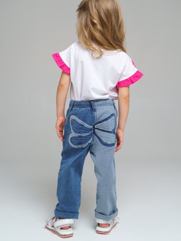 Голубые брюки джинсовые для девочки PlayToday 12222206, вид 4