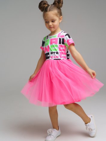Розовое платье для девочки PlayToday 12222734, вид 1