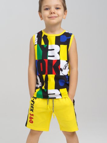 Желтый комплект: майка, шорты для мальчика PlayToday 12232583, вид 2