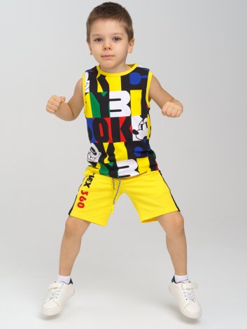 Желтый комплект: майка, шорты для мальчика PlayToday 12232583, вид 3