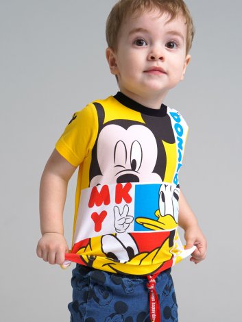 Желтая футболка для мальчика PlayToday Baby 12233009, вид 2