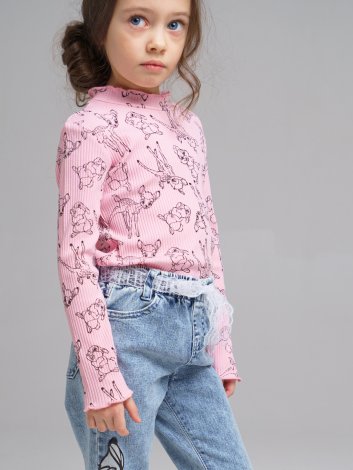 Светло-розовая футболка с длинным рукавом для девочки PlayToday 12242004, вид 1
