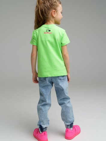 Зеленая футболка для девочки PlayToday 12242714, вид 3