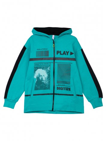 Темно-зеленая толстовка для мальчика PlayToday Tween 12311112, вид 5