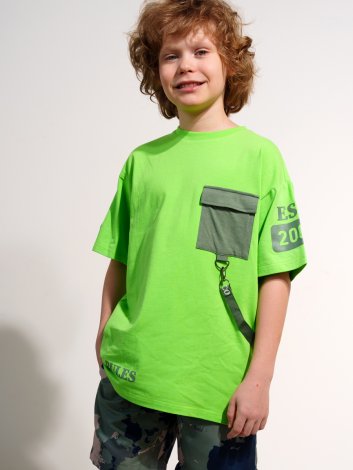 Светло-зеленая футболка для мальчика PlayToday Tween 12311261, вид 1