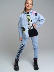 Голубые брюки джинсовые для девочки PlayToday Tween 12321155
