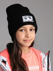 Черная шапка для девочки PlayToday Tween 12321254