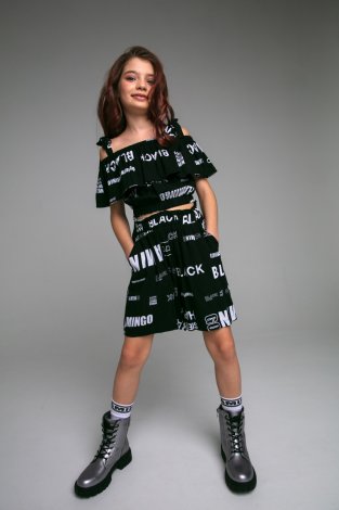 Комплект: топ, шорты для девочки PlayToday Tween 12321447, вид 3