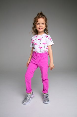 Розовые брюки для девочки PlayToday 12322047, вид 2