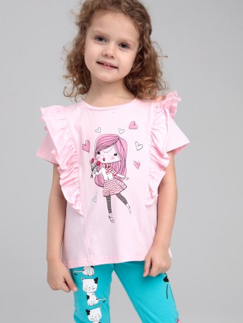 Светло-розовая футболка для девочки PlayToday 12322070, вид 1