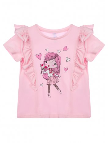 Светло-розовая футболка для девочки PlayToday 12322070, вид 5