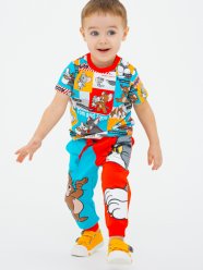 Разноцветный комплект: футболка, брюки для мальчика PlayToday Baby 12333007