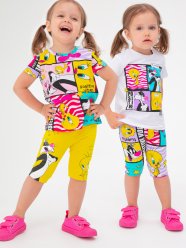 Легинсы укороченные, 2 пары в комплекте для девочки PlayToday Baby 12349040
