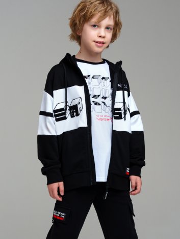 Черная толстовка для мальчика PlayToday Tween 12411135, вид 3