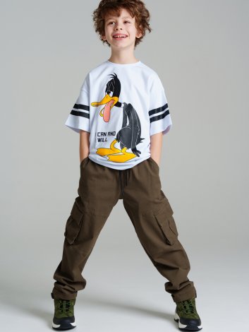 Темно-зеленые брюки для мальчика PlayToday Tween 12411401, вид 1