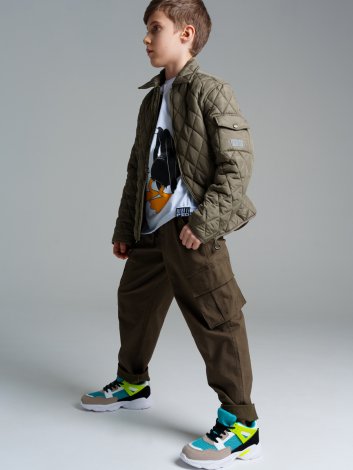 Темно-зеленые брюки для мальчика PlayToday Tween 12411401, вид 2