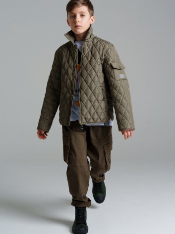 Темно-зеленые брюки для мальчика PlayToday Tween 12411401, вид 3