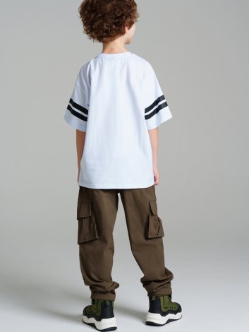 Темно-зеленые брюки для мальчика PlayToday Tween 12411401, вид 4