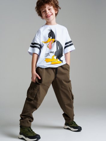 Темно-зеленые брюки для мальчика PlayToday Tween 12411401, вид 5