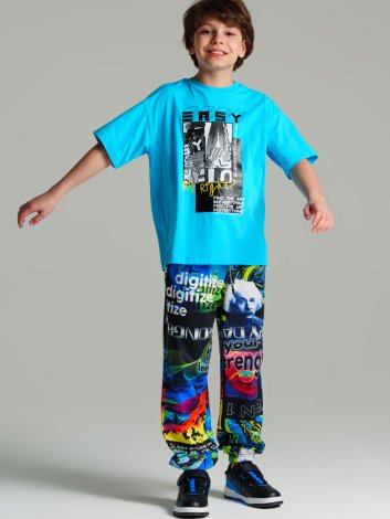 Голубая футболка для мальчика PlayToday Tween 12411930, вид 2