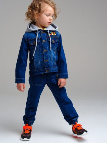 Синяя куртка джинсовая для мальчика PlayToday 12412070, вид 2