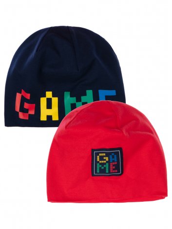 Темно-синяя шапка, 2 шт. в комплекте для мальчика PlayToday 12412168, вид 1