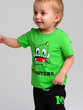 Зеленая футболка для мальчика PlayToday Baby 12419086, вид 2