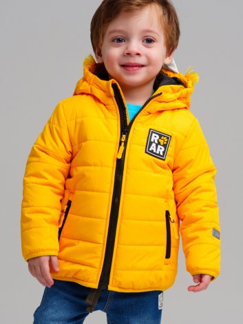 Желтая куртка с полиуретановым покрытием для мальчика PlayToday Baby 12419119, вид 2