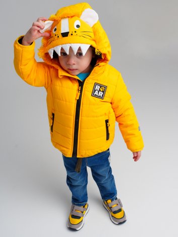 Желтая куртка с полиуретановым покрытием для мальчика PlayToday Baby 12419119, вид 3