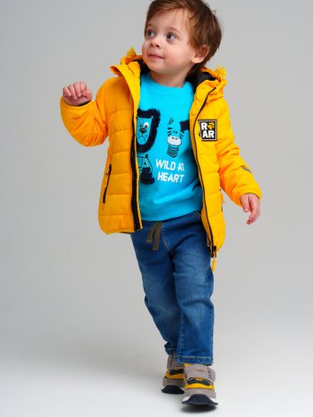 Желтая куртка с полиуретановым покрытием для мальчика PlayToday Baby 12419119, вид 4