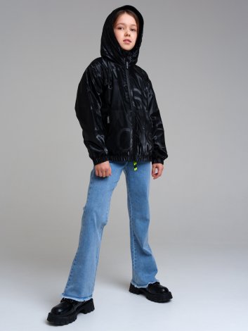 Черная ветровка с полиуретановым покрытием для девочки PlayToday Tween 12421063, вид 3