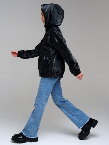 Черная ветровка с полиуретановым покрытием для девочки PlayToday Tween 12421063, вид 5