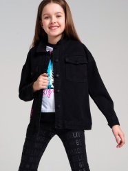 Черная куртка для девочки PlayToday Tween 12421171