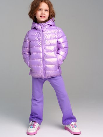 Светло-сиреневая куртка с полиуретановым покрытием для девочки PlayToday 12422015, вид 3