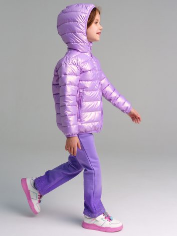 Светло-сиреневая куртка с полиуретановым покрытием для девочки PlayToday 12422015, вид 4