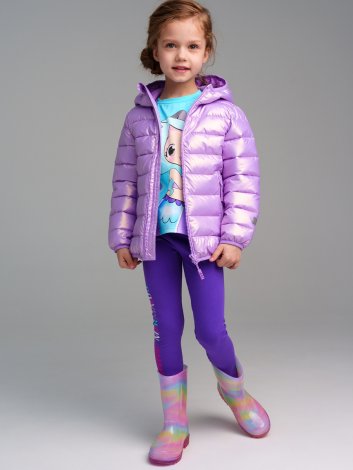 Светло-сиреневая куртка с полиуретановым покрытием для девочки PlayToday 12422015, вид 5