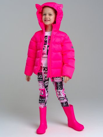 Розовая куртка с полиуретановым покрытием для девочки PlayToday 12422018, вид 1