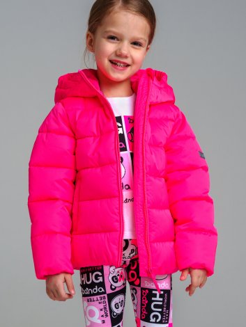 Розовая куртка с полиуретановым покрытием для девочки PlayToday 12422018, вид 3