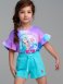 Голубой комплект: футболка, шорты для девочки PlayToday 12422297, вид 2 превью