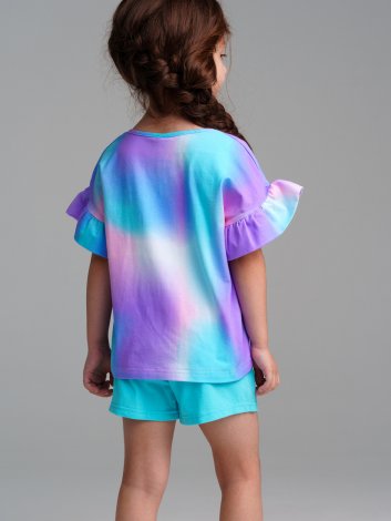 Голубой комплект: футболка, шорты для девочки PlayToday 12422297, вид 4