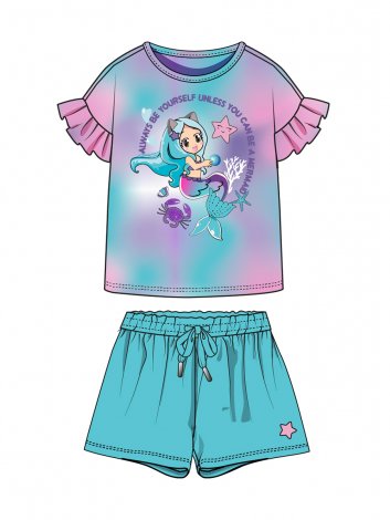 Голубой комплект: футболка, шорты для девочки PlayToday 12422297, вид 7