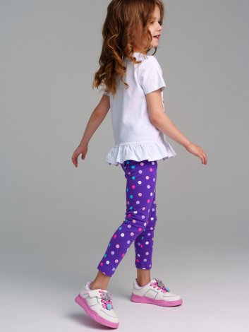 Белый комплект: футболка, легинсы для девочки PlayToday 12422299, вид 4