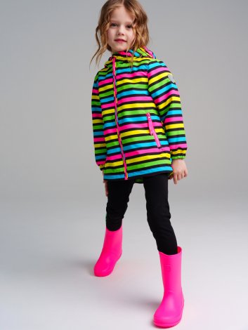 Разноцветная ветровка с полиуретановым покрытием для девочки PlayToday 12422315, вид 1