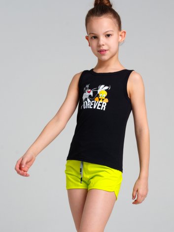 Черный комплект: майка, шорты, футболка для девочки PlayToday Tween 12441056, вид 3