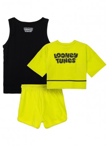 Черный комплект: майка, шорты, футболка для девочки PlayToday Tween 12441056, вид 7