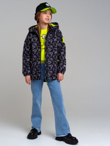 Черная ветровка с полиуретановым покрытием для девочки PlayToday Tween 12441164, вид 1