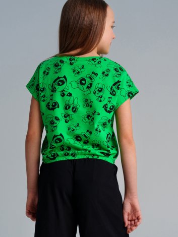 Зеленая футболка для девочки PlayToday Tween 12441907, вид 3